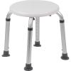 Flash Furniture Hercules Series Aluminum Bath and Shower Chair with Adjustable Height, Anti-Slip Medical Chair, 300 lb. Static Weight Capacity, Gray(White)