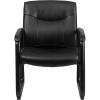 Flash Furniture Hercules Series Big & Tall LeatherSoft Executive Side Reception Chair, Padded Lobby Chair with 500-lb. Static Weight Capacity, Black(Chair)
