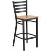 Natural Wood Seat/Black Metal Frame