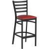 Red Vinyl Seat/Black Metal Frame