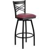 Burgundy Vinyl Seat/Black Metal Frame