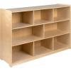 Flash Furniture Hercules Wooden 5-Section School Coat Locker with Bench, Cubbies, and Storage Hooks, Preschool Cubby Organizer, 48″H x 48″L, Natural(36″H – 8 Cubbies)