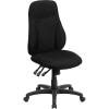 Flash Furniture Hughes High Back Black Fabric Multifunction Swivel Ergonomic Task Office Chair
