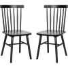 Flash Furniture Ingrid Commercial Windsor Solid Wood Dining Room Chairs, Modern Armless Dining Chairs for Kitchens and Restaurants, Set of 2, Black(Black)