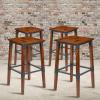 Flash Furniture Jackson 2 Pack Rustic Antique Walnut Industrial Wood Dining Chair(4 Pack)