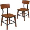 Flash Furniture Jackson 2 Pack Rustic Antique Walnut Industrial Wood Dining Chair(Set of 2)
