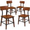 Flash Furniture Jackson 2 Pack Rustic Antique Walnut Industrial Wood Dining Chair(Set of 4)