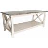 Acacia Gray Top/Rustic White Frame