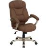 Flash Furniture Jessie High Back Brown Microfiber Contemporary Executive Swivel Ergonomic Office Chair with Arms(Brown Microfiber)