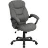 Flash Furniture Jessie High Back Brown Microfiber Contemporary Executive Swivel Ergonomic Office Chair with Arms(Gray Microfiber)