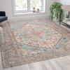 Flash Furniture Katherine Vintage Medallion Area Rug – 8′ x 10′ – Blue Multi Polyester(Blue Multi)