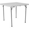 Flash Furniture Kathryn 2.79-Foot Square Bi-Fold Granite White Plastic Folding Table with Carrying Handle