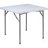 Flash Furniture Kathryn 2.81-Foot Square Granite White Plastic Folding Table with Powder Coated Locking Legs