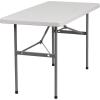 Flash Furniture Kathryn 4-Foot Granite White Plastic Folding Table