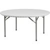 Flash Furniture Kathryn 5-Foot Round Granite White Plastic Folding Table, Commercial Grade Round Table for 8 Guests