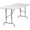 Flash Furniture Kathryn 6′ Rectangular Adjustable Plastic Folding Event Table, Folding Portable Banquet Table for Indoor/Outdoor Events, White