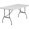 Flash Furniture Kathryn Commercial Grade 5-Foot Granite White Plastic Folding Table(Classic)