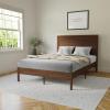 Flash Furniture Kingston Solid Wood Platform Bed with Wooden Slats and Headboard, No Box Spring Needed, King Size, Brown(Brown)