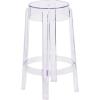 Flash Furniture Laney 25.75″ Indoor/Outdoor Counter Height Transparent Dining Stool with Foot Ring, Stackable Ghost Counter Height Stool, Transparent