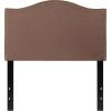 Flash Furniture Lexington Upholstered Twin Size Headboard with Accent Nail Trim in White Fabric(Camel)