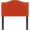 Flash Furniture Lexington Upholstered Twin Size Headboard with Accent Nail Trim in White Fabric(Orange)