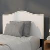 Flash Furniture Lexington Upholstered Twin Size Headboard with Accent Nail Trim in White Fabric(White)