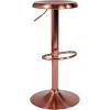 Flash Furniture Madrid Series Adjustable Height Retro Metal Barstool with Footrest, Backless Adjustable Bar or Counter Height Swivel Stool, Gold(Rose Gold)