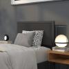Flash Furniture Melbourne Metal Upholstered Full Size Headboard in Black Fabric(Black)