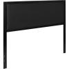 Flash Furniture Melbourne Metal Upholstered Queen Size Headboard in Black Fabric