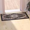 Flash Furniture Mersin Collection Persian Style Area Rug – Olefin Burgundy Non-Shedding Fibers – 3′ x 15′ – Jute Backing – for Hallway, Entryway, Bedroom, Living Room(Black)