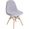 Flash Furniture Modern Zula Kid’s Modern Padded Armless Faux Sherpa Accent Chairs with Beechwood Legs – Gray