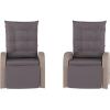 Flash Furniture Nemo Indoor/Outdoor Patio Wicker Rattan Recliner, Lounge Chair with Flip-Up Side Table, Beige/Brown(Gray Cushions/Gray Frame)