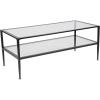 Flash Furniture Newport Collection Glass Coffee Table with Black Metal Frame(Coffee Table)