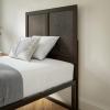 Flash Furniture Oliver King Size Wooden Headboard Only, Four Panel Headboard in White(Dark Brown)