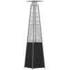 Flash Furniture Outdoor Patio Heater with Wheels – Silver – 42,000 BTU – 7.5 Feet Tall – Stainless Steel – For Residential and Commercial Use(Black)
