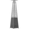 Flash Furniture Outdoor Patio Heater with Wheels – Silver – 42,000 BTU – 7.5 Feet Tall – Stainless Steel – For Residential and Commercial Use(Slate Gray)