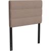 Flash Furniture Paxton Upholstered Headboard – Channel Stitched Gray Fabric Upholstery – King – Adjustable Height from 44.5″ to 57.25″ From Floor(Taupe)