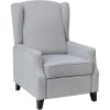 Flash Furniture Prescott Slim Wingback Recliner Chair – Traditional Push Back Recliner – Brown Polyester Fabric with Accent Nail Trim – Pocket Spring Seat(Grey)