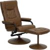 Flash Furniture Rachel Contemporary Multi-Position LeatherSoft Recliner Chair with Ottoman, 360-Degree Swivel Recliner Chair and Ottoman Set, Black(Palimino)