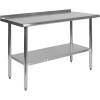 Flash Furniture Reader Stainless Steel 18 Gauge Prep and Work Table with 1.5″ Backsplash and Undershelf – NSF Certified – 72″W x 30″D x 36″H(24″ x 48″ with Backsplash)