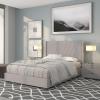 Flash Furniture Riverdale Full Size Tufted Upholstered Platform Bed in Light Gray Fabric(Light Gray)