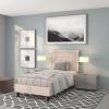 Flash Furniture Roxbury King Size Tufted Upholstered Platform Bed in Beige Fabric(Beige)