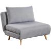 Flash Furniture Shaw Tri-Fold Convertible Sleeper Chair with Pillow, 3-in-1 Multifunctional Adjustable Sleeper, Channel Stitching, Hideaway Legs, Cream Boucle(Light Gray)