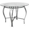 Flash Furniture Syracuse 42” Round Glass Dining Table with Matte Gold Metal Frame(Clear/Silver)