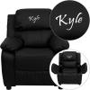 Flash Furniture TXT Black Kids Recliner(Black)