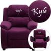 Flash Furniture TXT Purple MIC Kids Recliner(Purple)