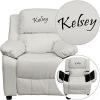 Flash Furniture TXT White Vinyl Kids Recliner
