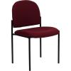 Flash Furniture Tania Comfort Vinyl Upholstered Stackable Side Reception Chair with Padded Seat, Modern Stackable Chair for Living Room/Office, Black(Burgundy Fabric)