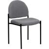 Flash Furniture Tania Comfort Vinyl Upholstered Stackable Side Reception Chair with Padded Seat, Modern Stackable Chair for Living Room/Office, Black(Gray Fabric)