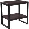Flash Furniture Thompson Collection Charcoal Wood Grain Finish End Table with Black Metal Frame(Contemporary)